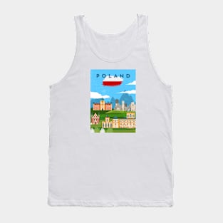 Poland.Retro travel poster Tank Top